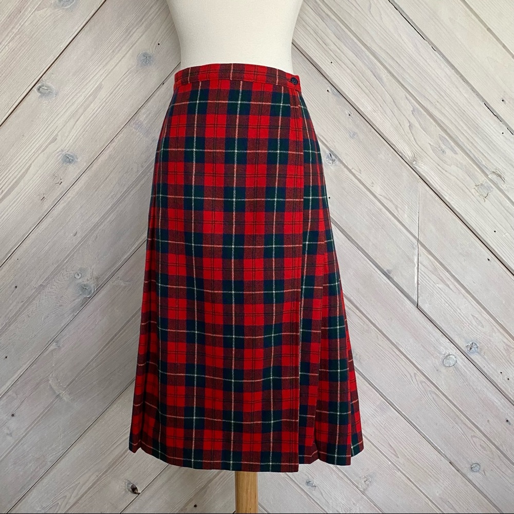 Vintage Pendleton Plaid Wool Skirt